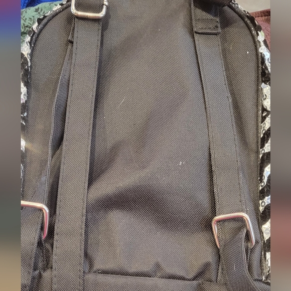 Justice Girls Zebra Black/ Silver Sequin Sparkle MINI Backpack CUTE!! - Picture 2 of 2